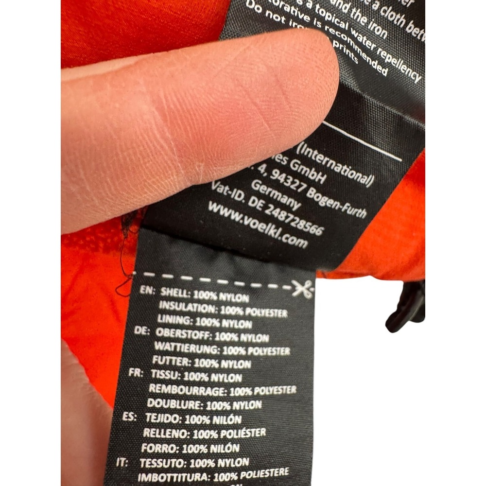 Volkl Men's Orange Pro Insulator Hooded Windproof Jacket Size Small READ - Picture 9 of 11